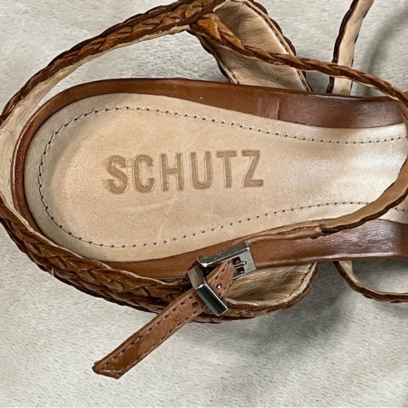 Schutz Rosalia Strappy Block Heel Sandal in Deep Nude Leather, 7.5 - Picture 10 of 14